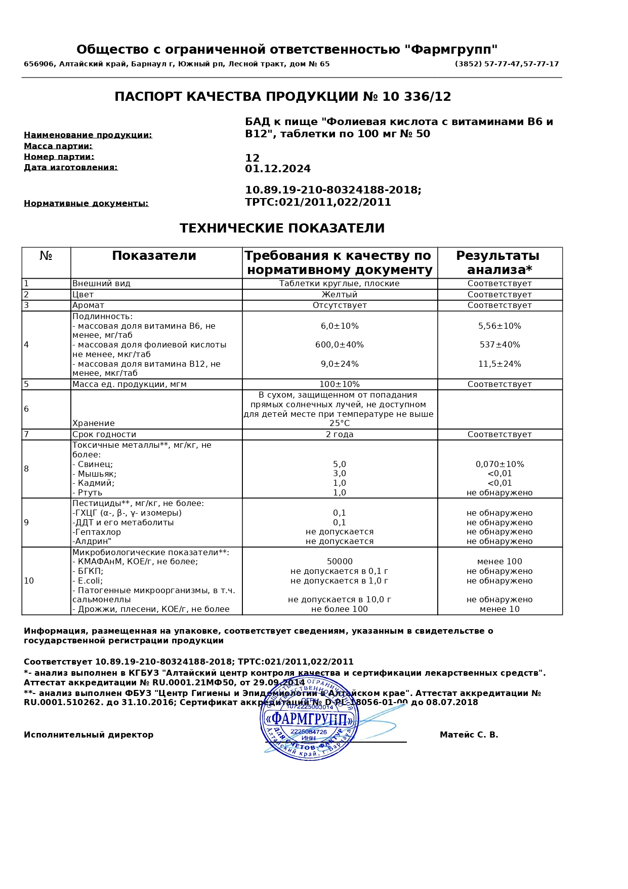 Паспорт №122024